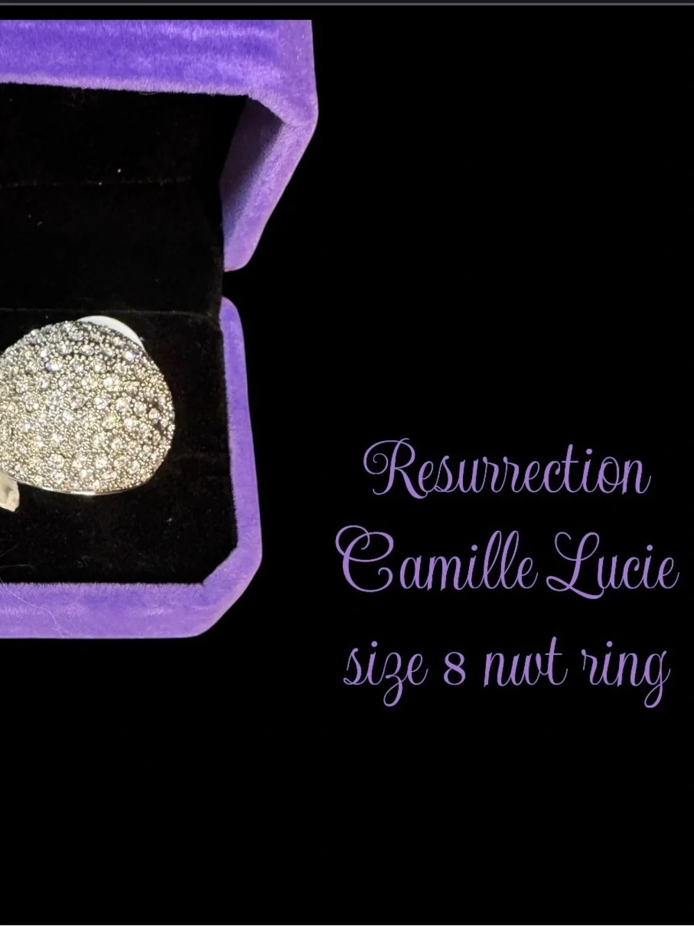 Camille Lucie Resurrection Pave Rhinestone Dome Ring - NWT Size 8